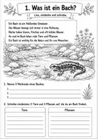 Vorschau - Stationenlernen - Lebensraum Bach & Fluss - Forscherheft Sachunterricht - Seite 1
