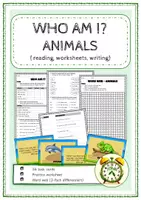 Vorschau - Arbeitsblätter - Who Am I - Animals (reading, quiz, writing) - Deckblatt
