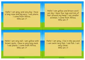 Vorschau - Arbeitsblätter - Who Am I - Animals (reading, quiz, writing) - Seite 1