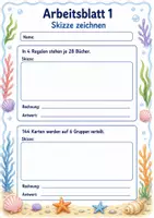 Vorschau - Arbeitsblätter - Sachaufgaben mit Skizze | Mathematik Klasse 3 | 6 Arbeitsblätter als PDF - Seite 1