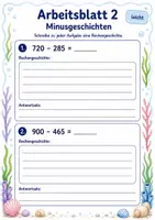 Vorschau - Arbeitsblätter - Rechengeschichten Klasse 3 | Mathematik Klasse 3 | 6 Arbeitsblätter als PDF - Seite 2
