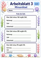 Vorschau - Arbeitsblätter - Zahlenrätsel Sachaufgaben | Mathematik Klasse 3 | 6 Arbeitsblätter als PDF - Seite 3