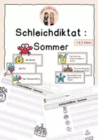 Vorschau - Anderer Materialtyp - Schleichdiktat Klasse 1/2 - Sommer - Deckblatt