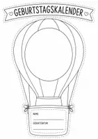 Vorschau - Arbeitsblätter - Geburtstagskalender zum Basteln - Heißluftballon - Seite 1