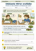 Vorschau - Arbeitsblätter - Unbekannte Wörter erschließen Arbeitsheft Klasse 5 bis 6 Kontext und Wortbausteine nutzen - Deckblatt