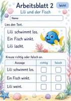Vorschau - Arbeitsblätter - Mini-Lesetexte Klasse 1 – Meerjungfrauen lesen und verstehen | Deutsch Klasse 1 | 6 Leseübungen als PDF - Seite 2