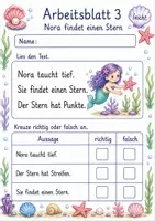 Vorschau - Arbeitsblätter - Mini-Lesetexte Klasse 1 – Meerjungfrauen lesen und verstehen | Deutsch Klasse 1 | 6 Leseübungen als PDF - Seite 3
