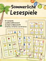 Vorschau - Stundenentwürfe - 10 sommerliche Lesespiele – zweifach differenziert | Leseförderung Klasse 1–4 - Deckblatt