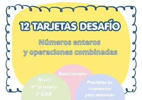 Vista previa - Juegos / Gamificación - Tarjetas de números enteros y combinadas con solucionario - Portada