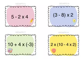 Vista previa - Juegos / Gamificación - Tarjetas de números enteros y combinadas con solucionario - página 2