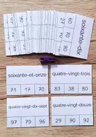 Aperçu - Apprentissages en autonomie - Cartes nombres en lettres 70 à 100 CP - Niveau 3 - Page 1