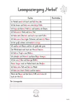 Vorschau - Arbeitsblätter - Lesespaziergang Herbst, Deutsch Klasse 1/2, Bewegtes Lesen - Seite 3