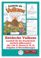 Vorschau - Arbeitsblätter - Entdecke die Vulkane. Leseheft für die Grundschule Dreifach differenziertes Lesematerial mit Aufgaben und Worterklärungen - Deckblatt