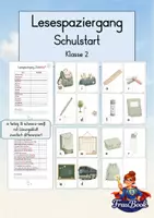 Vorschau - Arbeitsblätter - Lesespaziergang Schulstart, Klasse 1/2, Bewegtes Lesen - Deckblatt