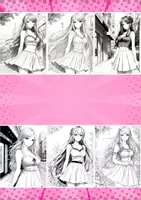 Vorschau - Mal- und Bastelvorlagen - 50 Anime Girls Malbilder - Ausmalbilder für jedes Alter - Seite 1