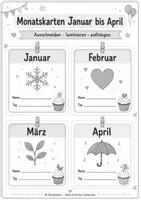 Vorschau - Poster - Geburtstagskalender: Monatskarten SW Klasse 1-4 - Seite 2