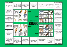 Vorschau - Spiele - Wild animals- Bingo - up to 4 players - Deckblatt