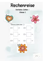 Vorschau - Arbeitsblätter - Rechenreise "Verliebte Zahlen" mit Lösung - Deckblatt