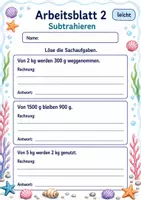 Vorschau - Arbeitsblätter - Sachaufgaben mit Gewichten | Mathematik Klasse 3 | 6 Arbeitsblätter als PDF - Seite 2