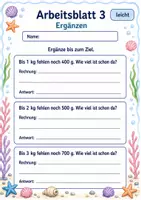 Vorschau - Arbeitsblätter - Sachaufgaben mit Gewichten | Mathematik Klasse 3 | 6 Arbeitsblätter als PDF - Seite 3