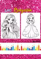 Vorschau - Mal- und Bastelvorlagen - 140 Prinzessin Malbilder - Ausmalbilder für Kinder - Deckblatt