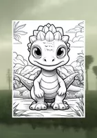 Vorschau - Mal- und Bastelvorlagen - 120 Süsser Dinosaurier Malbilder - Ausmalbilder für Kinder - Seite 2