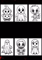Vorschau - Mal- und Bastelvorlagen - 120 Happy Creepy Halloween Malbilder - Ausmalbilder für Kinder - Seite 1