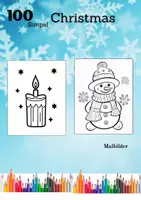 Vorschau - Mal- und Bastelvorlagen - 100 Christmas Malbilder - Ausmalbilder für Kinder - Deckblatt