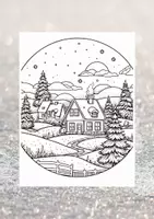 Vorschau - Mal- und Bastelvorlagen - 120 Winterlandschaften Malbilder - Ausmalbilder für jedes Alter - Seite 3