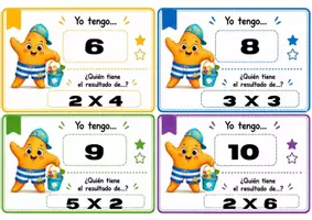 Vista previa - Juegos / Gamificación - ¿Quién tiene…? Multiplicaciones 2.º de Primaria. Tablas del 2, 3 y 5.
Juego matemático con Estrellín - página 3