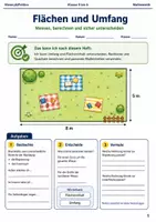 Vorschau - Arbeitsblätter - Flächen und Umfang Arbeitsheft Klasse 5 bis 6 - Deckblatt