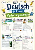 Vorschau - Stundenentwürfe - Deutsch Vertretungsstunden Klasse 5 - 10 Arbeitsblätter - Deckblatt
