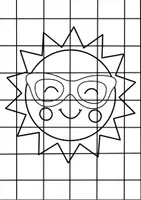 Vorschau - Mal- und Bastelvorlagen - Sommerlaune im Quadrat - Rasterbilder - Kunstidee Sommer - Seite 3