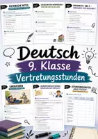 Vorschau - Stundenentwürfe - Vertretung Deutsch Klasse 9 | 10 sofort einsetzbare Arbeitsblätter - Deckblatt