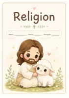 Vorschau - Mal- und Bastelvorlagen - Religion | 2 Heftumschläge & Deckblätter für Schnellhefter | inkl. Rückseite und Ausmal-Version | Jesus & Arche Noah | Klasse 1-4 - Seite 1