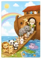 Vorschau - Mal- und Bastelvorlagen - Religion | 2 Heftumschläge & Deckblätter für Schnellhefter | inkl. Rückseite und Ausmal-Version | Jesus & Arche Noah | Klasse 1-4 - Seite 3