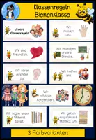 Vorschau - Präsentationen/Tafelbilder - Klassenregeln Bienenklasse 🐝 | Klassentier Biene | Regelplakate für ein friedliches Miteinander | Grundschule - Deckblatt
