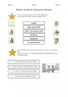Vorschau - Arbeitsblätter - Action words and Classroom Phrases - Seite 1