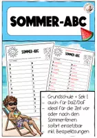 Vorschau - Arbeitsblätter - Sommer ABC Deutsch DaZ Grundschule Sek I - Deckblatt