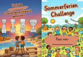 Vorschau - Mal- und Bastelvorlagen - Sommerferien Challenge | 40 kreative & aktive Aufgaben für die Ferien! | Miniheft | Grundschule Klasse 1-4 🎒☀️ - Seite 2