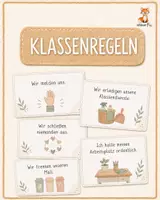 Vorschau - Bildkarten - Klassenregeln Grundschule – Regelkarten im Boho-Stil - Deckblatt
