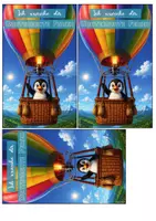 Vorschau - Mal- und Bastelvorlagen - Sommerferien - Schokolinsen Feriengruß - Pinguin Klasse - Seite 1