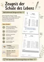Vorschau - Anderer Materialtyp - Zeugnis der „Schule des Lebens“ – eine Anerkennung mit Herz - Deckblatt