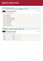 Vorschau - Arbeitsblätter - Französisch Zahlen 0–100 & Uhrzeit Vertretung A1 - Seite 1