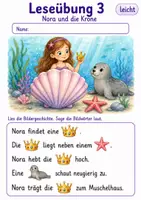 Vorschau - Arbeitsblätter - Lesen mit Bildern Klasse 1 – Meerjungfrauen-Bildgeschichten | Deutsch Klasse 1 | 6 Leseübungen als PDF - Seite 3