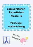 Vorschau - Arbeitsblätter - Leseverstehen Französisch Prüfungsvorbereitung - Klasse 10 - Deckblatt