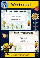 Vorschau - Poster - Ziel der Woche + Klassenregeln Materialpaket 🐝 | Bienenklasse | Klassentier Biene | Growth Mindset & Classroom Management - Seite 1