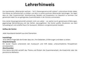 Vorschau - Aufgabenkarten - Impulskarten: Klassengemeinschaft stärken / Klasse 2-5 - Seite 1