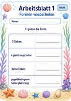 Vorschau - Arbeitsblätter - Wiederholung Geometrie Klasse 3 | Mathematik Klasse 3 | 6 Arbeitsblätter als PDF - Seite 1