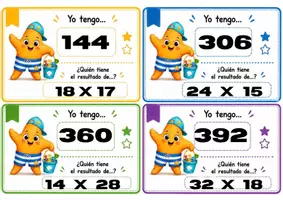 Vista previa - Unidades / Secuencias / Situaciones de Aprendizaje - Yo tengo… ¿Quién tiene? Multiplicaciones 6.º de Primaria Juego cooperativo 36 tarjetas Cálculo mental DUA - página 3